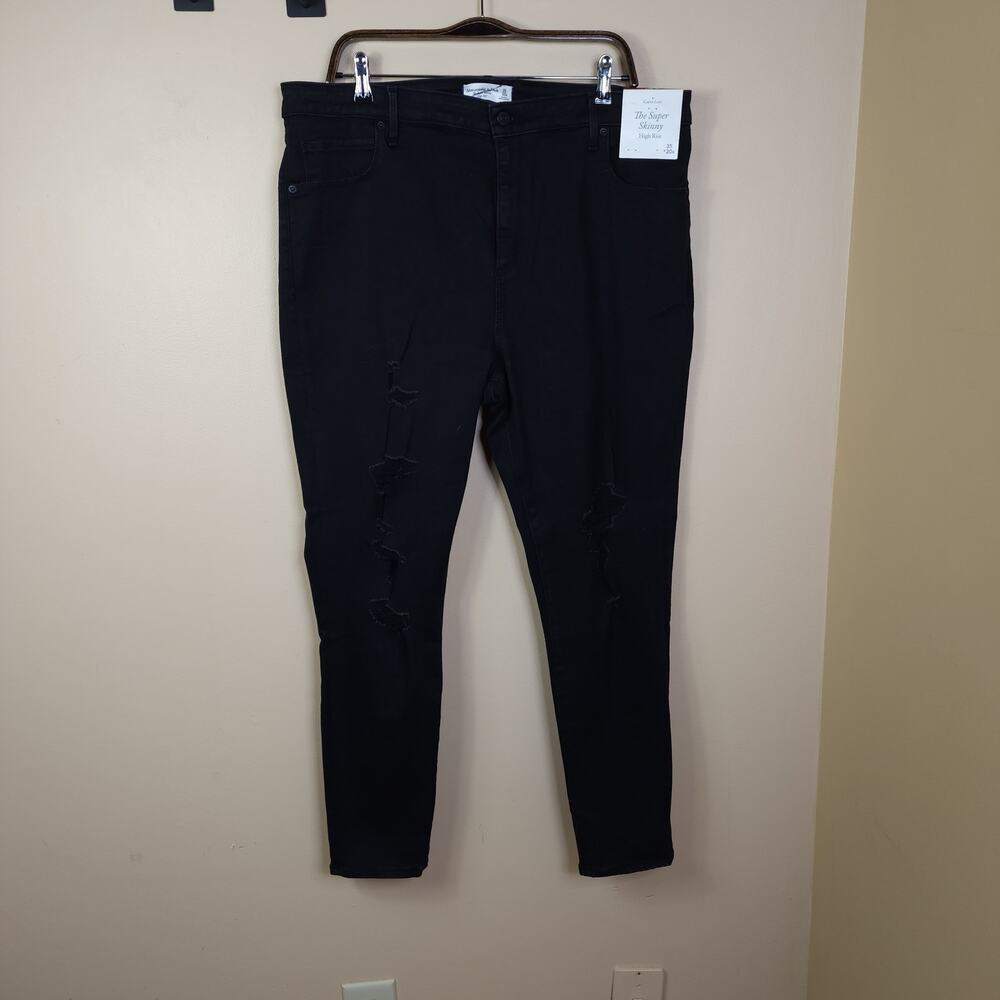 Abercrombie & Fitch Curve Love High Rise Skinny Jeans in Black Size 20W